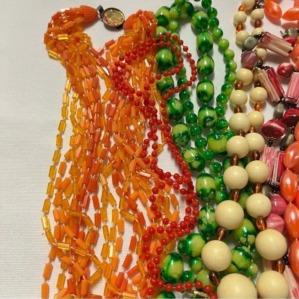 Vintage Plastic Beads Broken Necklaces Craft Lot